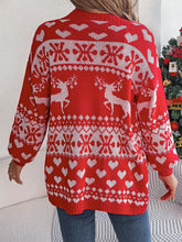 Load image into Gallery viewer, Christmas Reindeer Long Sleeve Cardigan Sweater | NCS
