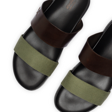 Load image into Gallery viewer, Men's Brown &amp; Green Cinturini Sandal
