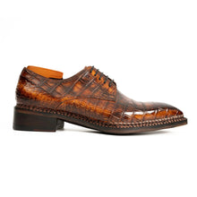 Load image into Gallery viewer, Classic Brown Crocodile Norwegian Derby Shoes

