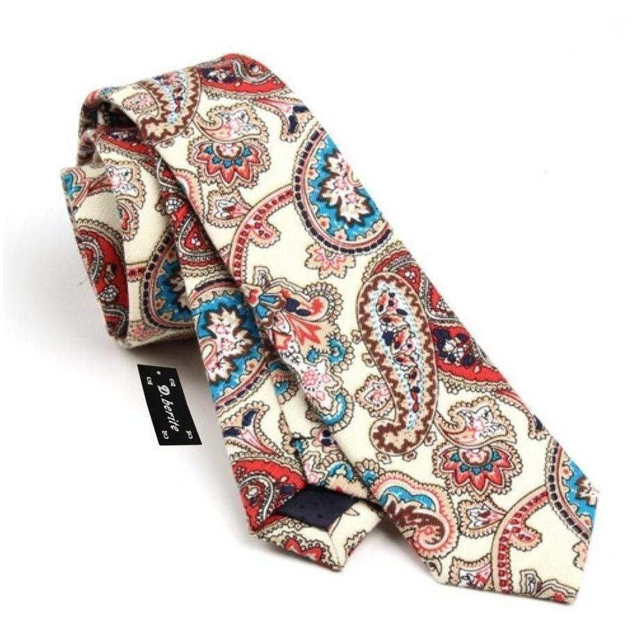 Classic Cashew Flower Print Skinny Tie