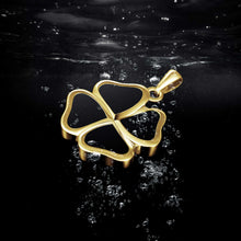 Load image into Gallery viewer, Clover Pendant - 14K Gold Onyx

