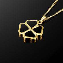 Load image into Gallery viewer, Clover Pendant - 14K Gold Onyx
