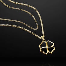 Load image into Gallery viewer, Clover Pendant - 14K Gold Onyx
