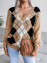 Load image into Gallery viewer, College-Style Diamond Pattern Casual Sweater | NCS

