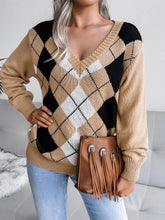 Load image into Gallery viewer, College-Style Diamond Pattern Casual Sweater | NCS
