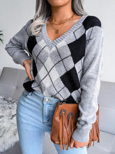 Load image into Gallery viewer, College-Style Diamond Pattern Casual Sweater | NCS
