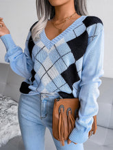 Load image into Gallery viewer, College-Style Diamond Pattern Casual Sweater | NCS
