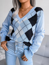 Load image into Gallery viewer, College-Style Diamond Pattern Casual Sweater | NCS
