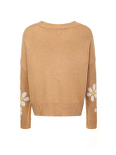 Load image into Gallery viewer, Collegiate Style Floral Pattern Knit Cardigan Loose-Fit Sweater | NCS
