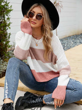 Load image into Gallery viewer, Colorblock Rib-knit Drop Shoulder Sweater | NCS
