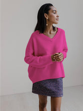 Load image into Gallery viewer, Colorful Loose Fit V-Neck Long Sleeve Sweater | NCS
