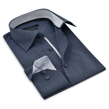 Load image into Gallery viewer, Contrast Collar Button-Up Shirt //  - Contemporary Fit - contrast  trimming - final sale
