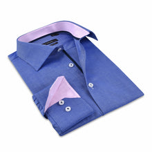 Load image into Gallery viewer, Contrast Collar Button-Up Shirt //  - Contemporary Fit - contrast  trimming- final sale
