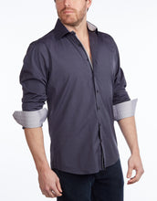 Load image into Gallery viewer, Contrast Collar Button-Up Shirt //  - Contemporary Fit - contrast  trimming - final sale
