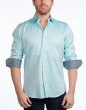 Load image into Gallery viewer, Contrast Collar Button-Up Shirt // Contemporary Fit - contrast  trimming- final sale
