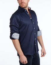 Load image into Gallery viewer, Contrast Collar Button-Up Shirt // Contemporary Fit - contrast  trimming - final sale
