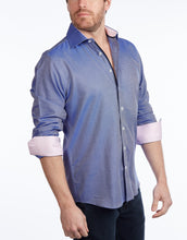 Load image into Gallery viewer, Contrast Collar Button-Up Shirt //  - Contemporary Fit - contrast  trimming- final sale
