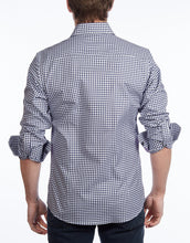 Load image into Gallery viewer, Contrast Collar Button-Up Shirt // Navy + Burgundy - Contemporary Fit - contrast  trimming- final sale
