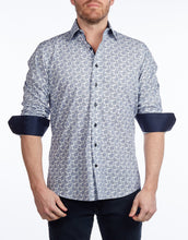 Load image into Gallery viewer, Contrast Collar Button-Up Shirt // Navy -  Contemporary Fit - Contrast trimming - final sale

