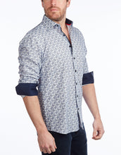 Load image into Gallery viewer, Contrast Collar Button-Up Shirt // Navy -  Contemporary Fit - Contrast trimming - final sale
