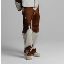 Load image into Gallery viewer, Men's Cowhide Pants – Hair-On Pony Hair with Cow Print
