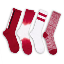 Load image into Gallery viewer, Crimson / White Mixed Socks 8 Pack

