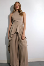 Load image into Gallery viewer, Escape to Milan Taupe Pleated Pants Set
