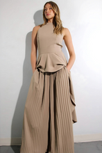 Load image into Gallery viewer, Escape to Milan Taupe Pleated Pants Set
