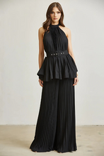 Load image into Gallery viewer, Midnight in Monaco Chiffon Pleated Pant Set
