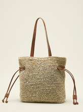 Load image into Gallery viewer, Artisanal Hand-Crocheted Straw Bucket Bag
