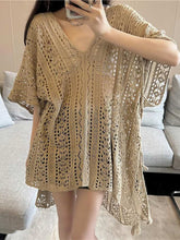 Load image into Gallery viewer, Crochet Tassel Hollow Tie Shawl Cover-up | NCS
