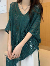 Load image into Gallery viewer, Crochet Tassel Hollow Tie Shawl Cover-up | NCS
