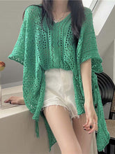 Load image into Gallery viewer, Crochet Tassel Hollow Tie Shawl Cover-up | NCS
