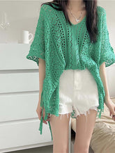Load image into Gallery viewer, Crochet Tassel Hollow Tie Shawl Cover-up | NCS

