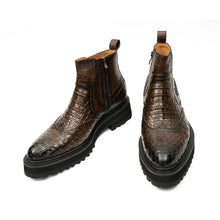 Load image into Gallery viewer, Crocodile - Skin Chelsea Boots with Chunky Sole
