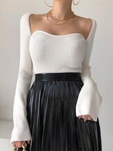 Load image into Gallery viewer, Square Collar Irregular Long Sleeve Woman Sweaters | NCS
