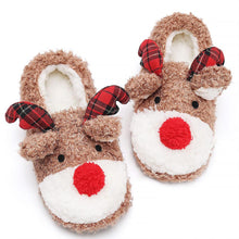 Load image into Gallery viewer, Cute Fuzzy Reindeer House Slippers | NCS
