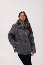 Load image into Gallery viewer, Reversible Genuine Silver Fox  Down Fill Coat

