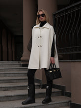 Load image into Gallery viewer, Paris Cashmere Bland Cape in Ivory
