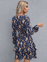 Load image into Gallery viewer, 🌸 Floral Layered Surplice Balloon Sleeve Dress
