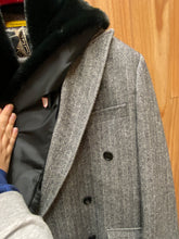 Load image into Gallery viewer, Signature Collection Manhattan Double Breasted Herringbone Topcoat with Fur Collar
