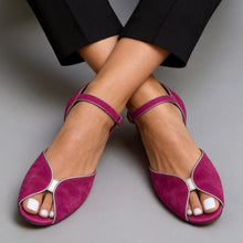 Load image into Gallery viewer, Women's Flat Open-Toe Buckle Sandals | Casual Peep-Toe PU Suede Sandals in Solid Colors &amp; Leopard Print
