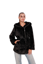 Load image into Gallery viewer, Mink-Effect Hooded Coat
