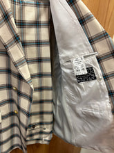 Load image into Gallery viewer, Moda Color 100% Wool Turkish Cream/Brown/Turquoise Double Breasted Slim Fit Suit with gold buttons
