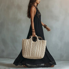 Load image into Gallery viewer, Women's Black Lace Trim Sleeveless Loose Maxi Dress
