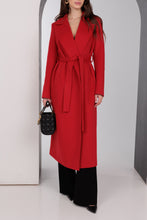 Load image into Gallery viewer, Astoria Classic Wraparound Wool Blend Overcoat in Red
