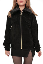 Load image into Gallery viewer, Genuine Suede Mink Trim Jacket
