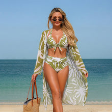 Load image into Gallery viewer, Women's Printed Bikini Three-Piece Swimwear Set
