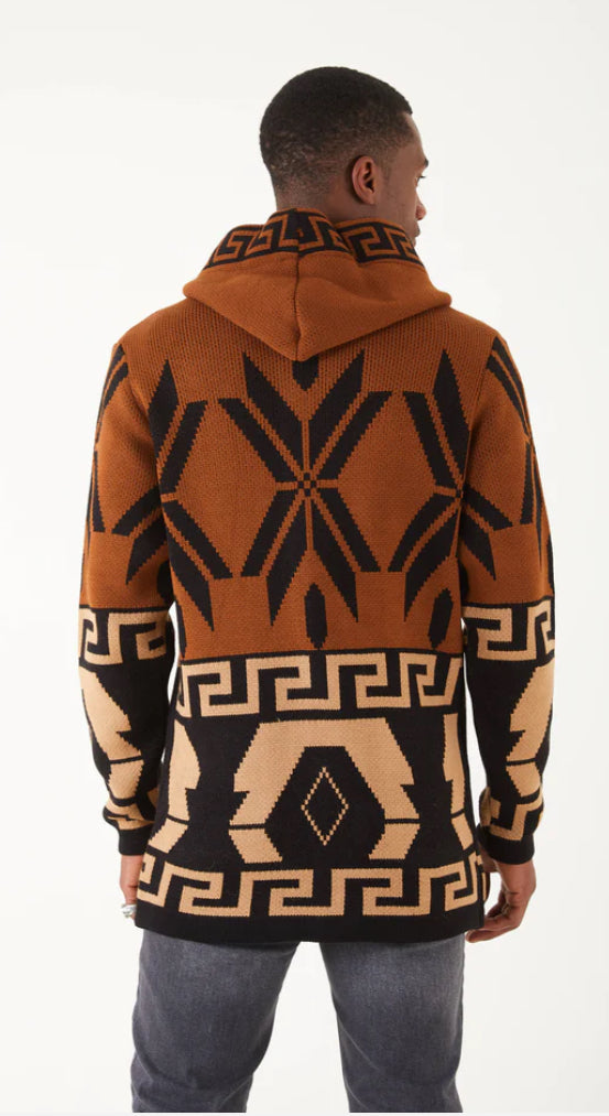 Lagos Red Exclusive Men's Brown Fashion Long Sweaters | Hoodie LS89