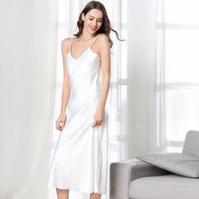 Load image into Gallery viewer, Silky Elegant Night Dress long Slips Multicolors - Tea length
